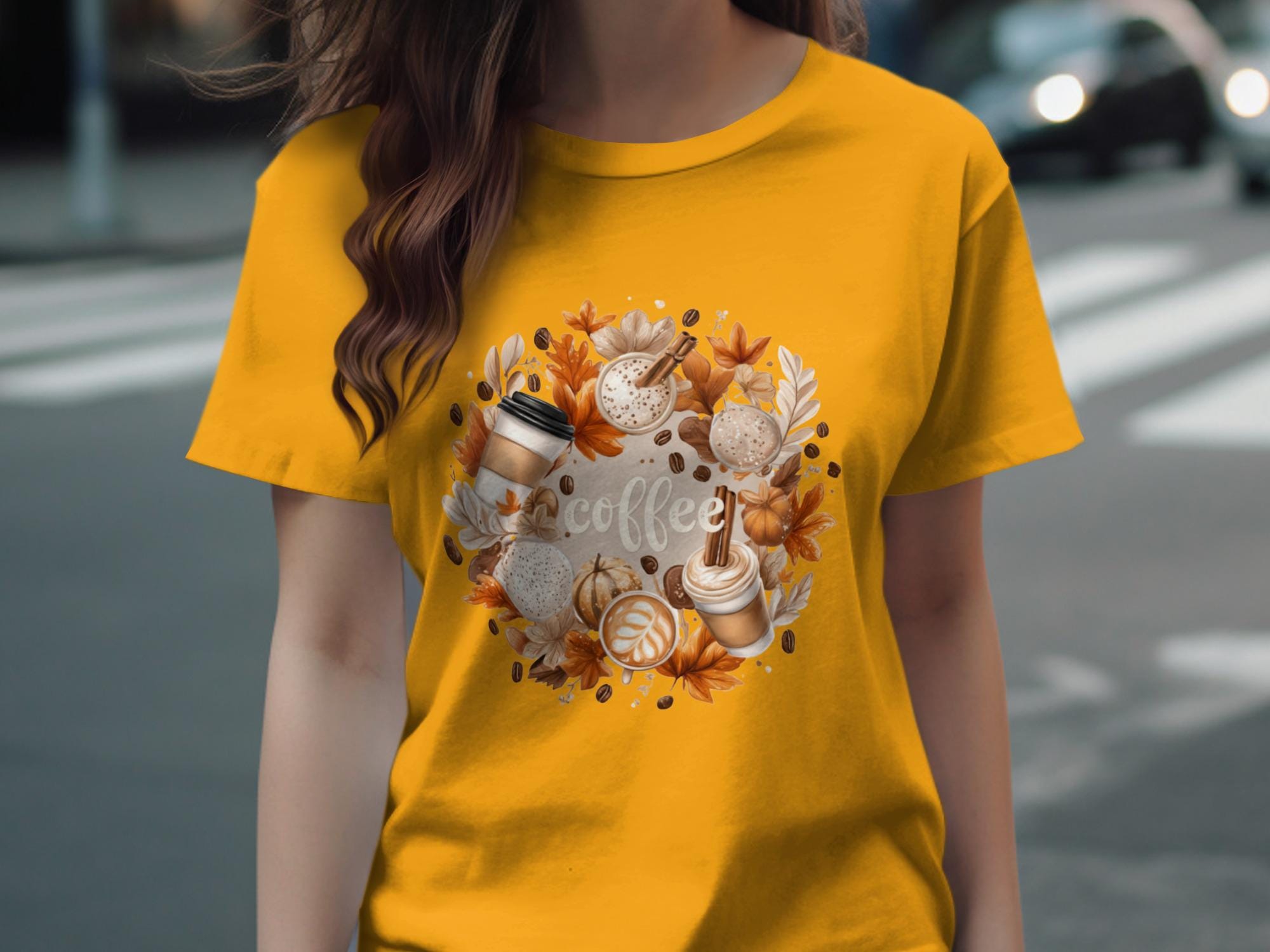Autumn Coffee Lovers Shirt, Fall Season T-Shirt, Cute Coffee Aesthetic Tee, Cozy Autumn Apparel, Perfect Gift for Coffee Enthusiasts