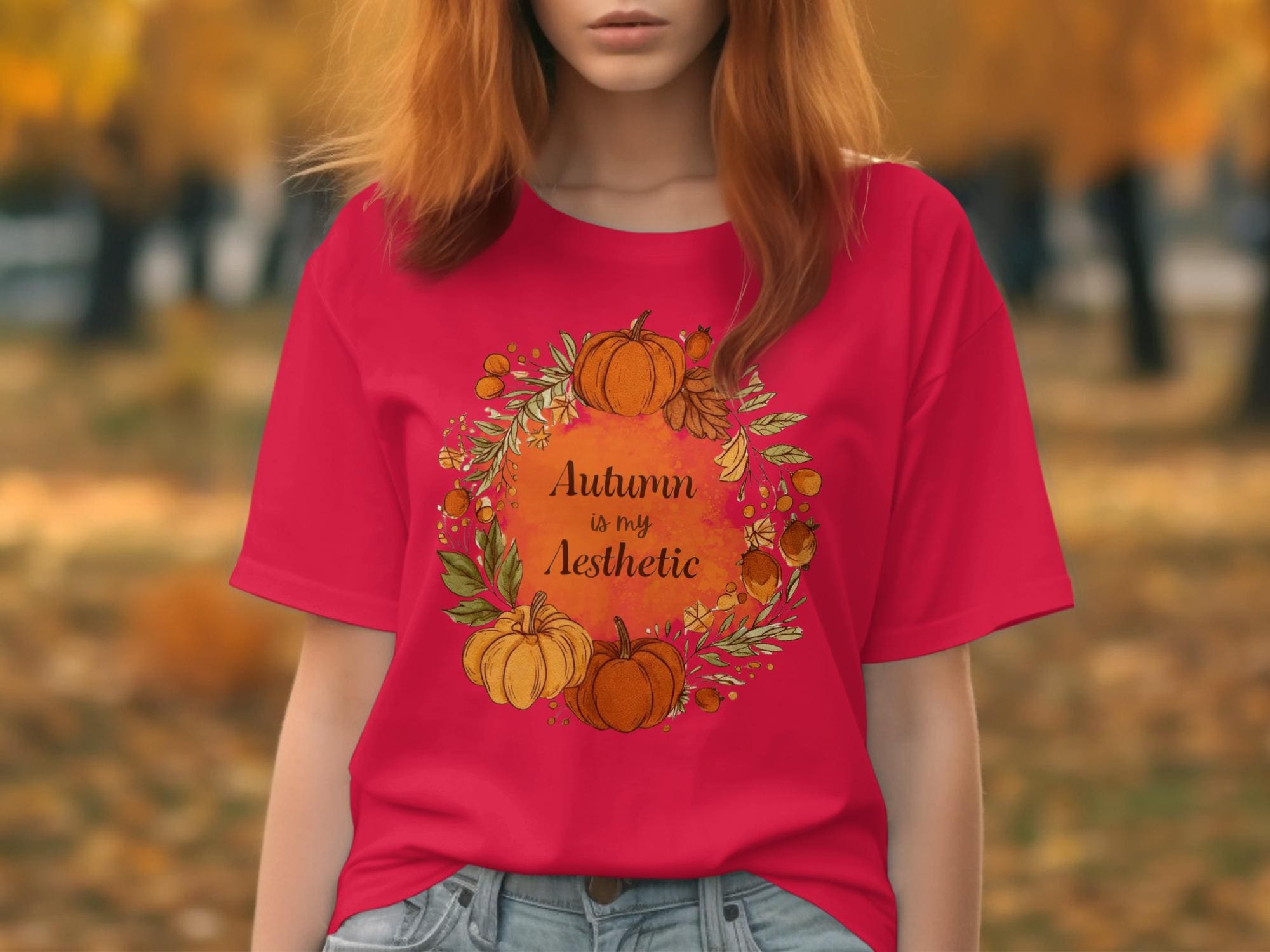 Autumn Is My Aesthetic Shirt, Fall Pumpkin Tee, Cute Autumn Graphic, Casual Fall T-Shirt, Seasonal Harvest Clothing, Unisex Autumn Top