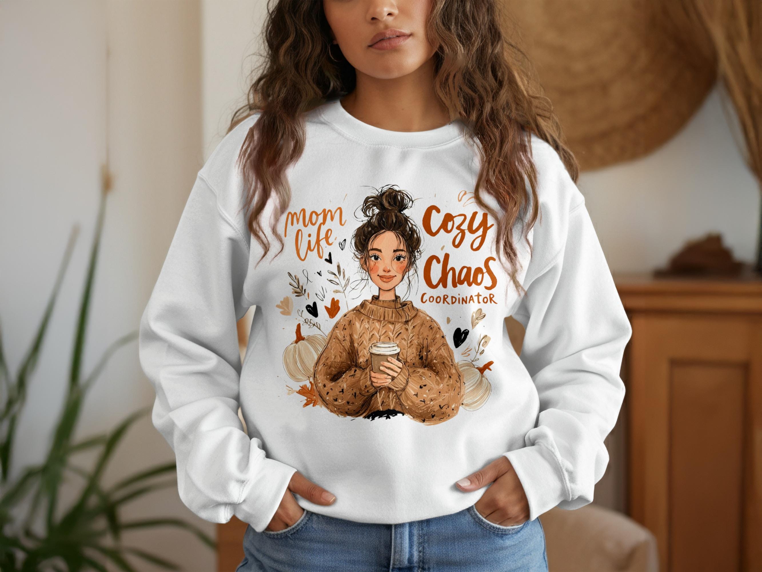 Cozy Chaos Coordinator Sweatshirt, Mom Life Sweatshirt, Cute Fall Sweater, Cozy Autumn Pullover, Stylish Mom Gift, Mother&#39;s Day Idea