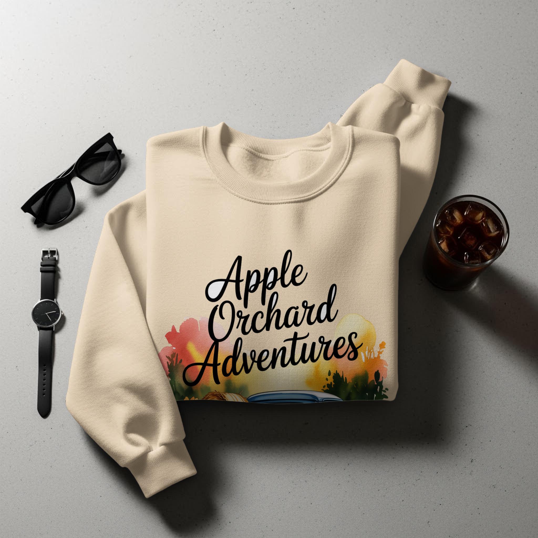 Apple Orchard Adventures Sweatshirt, Cozy Autumn Apparel, Fall Season Crewneck, Autumn Outdoor Wear, Harvest Sweatshirt