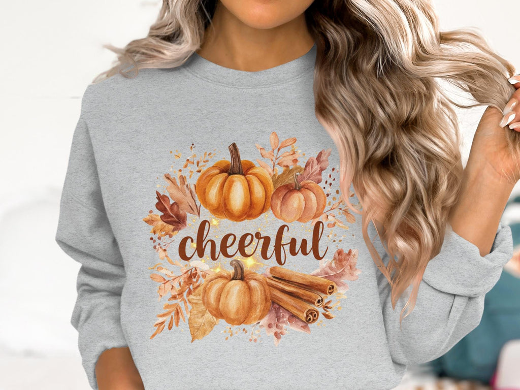 Pumpkin fall sweatshirt, Cheerful autumn sweater, Cozy fall pullover, Cute pumpkin top, Autumn graphic tee, Seasonal fall shirt