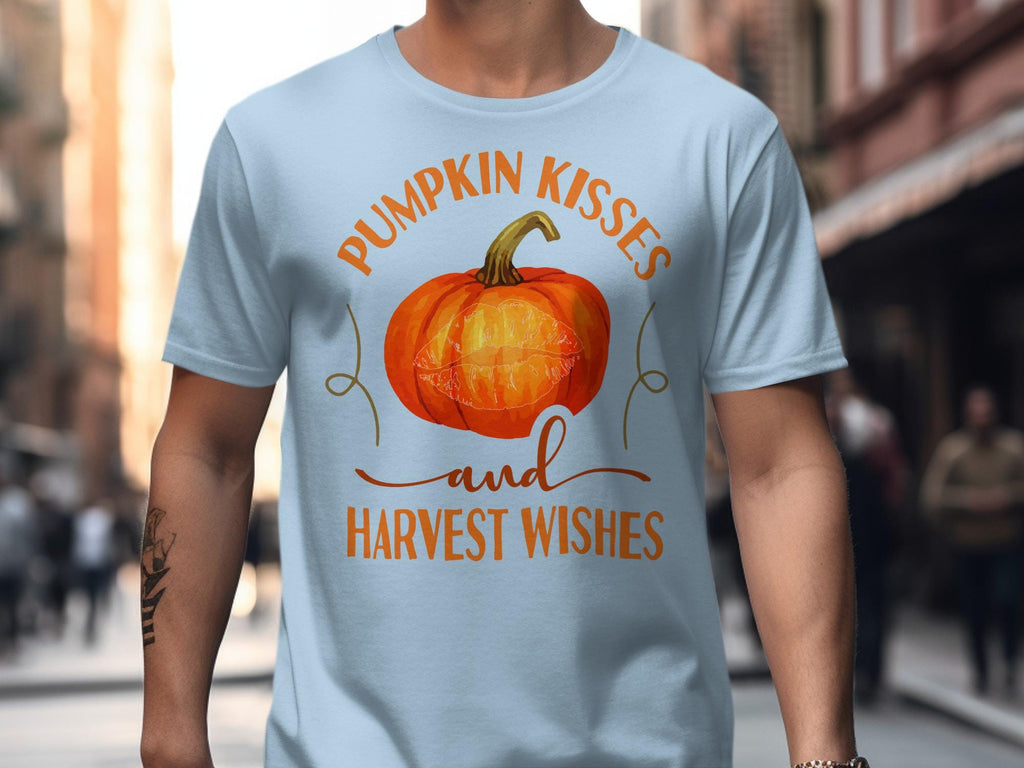 Pumpkin Kisses and Harvest Wishes Shirt, Fall Pumpkin Season Shirt, Thanksgiving Graphic Tee, Autumn Harvest Shirt, Cozy Fall Shirt