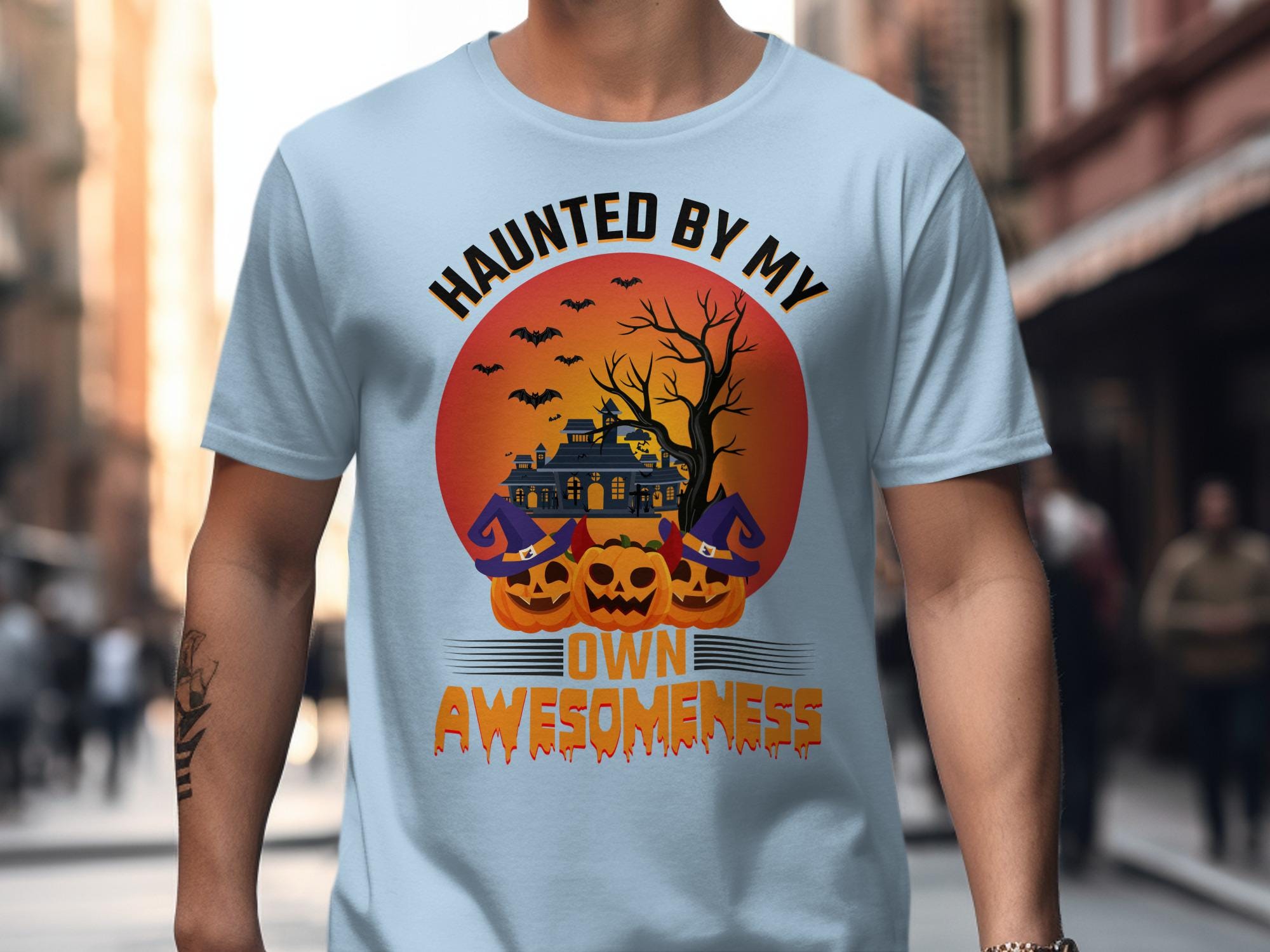 Haunted By My Own Awesomeness Halloween Shirt, Spooky Season Graphic Tee, Funny Halloween Costume, Trick or Treat Top