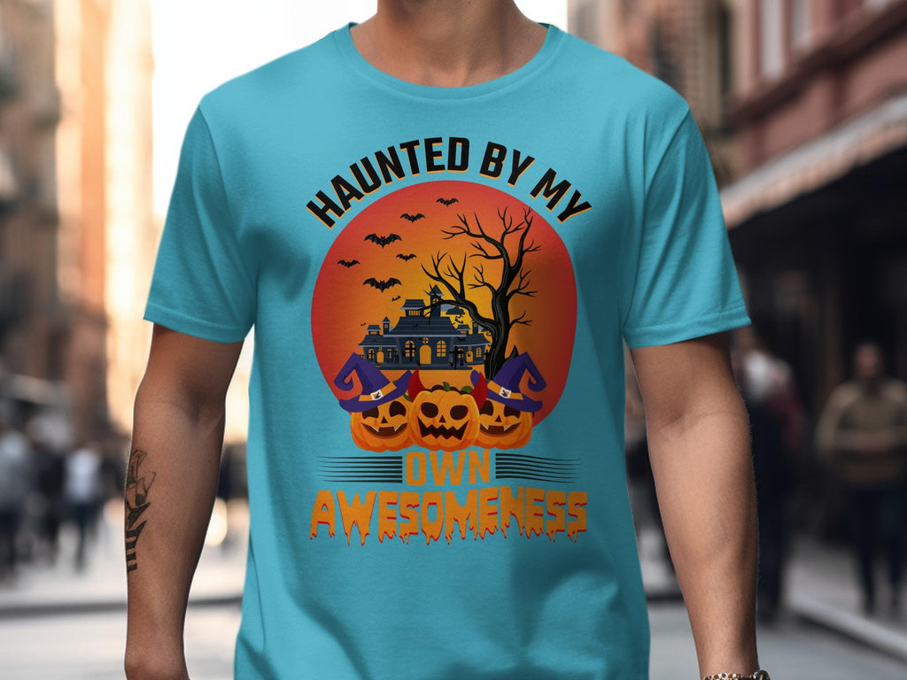Haunted by My Own Awesomeness Halloween Shirt, Spooky Haunted House T-Shirt, Funny Halloween Tee, Unique Halloween Party Outfit