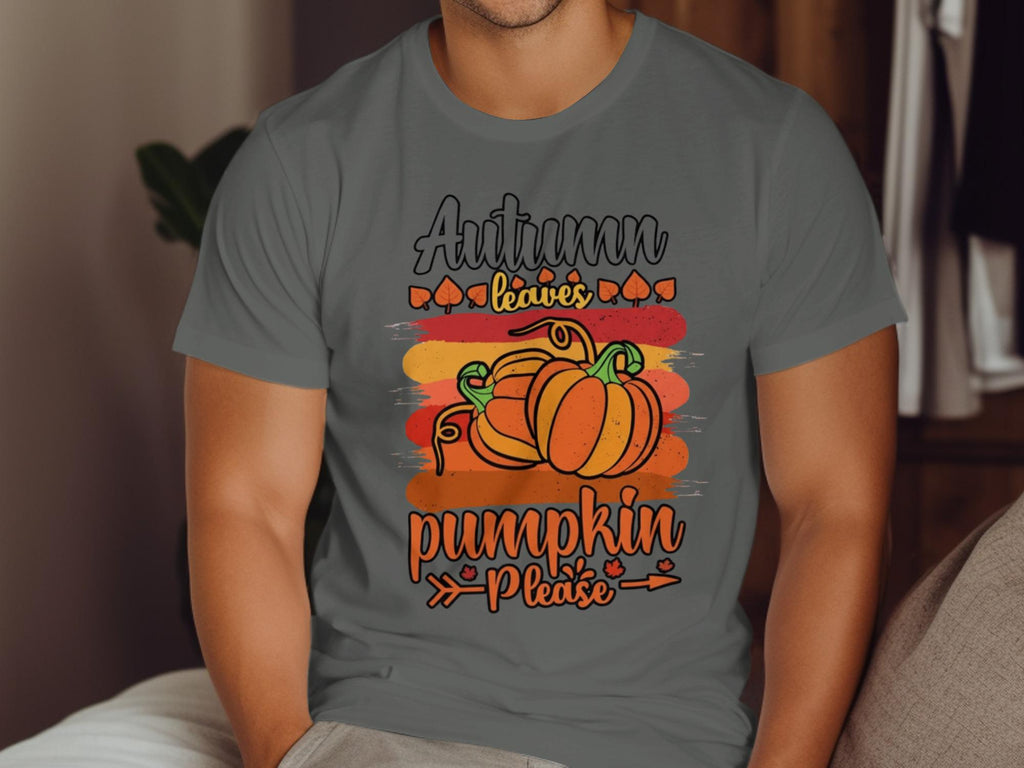 Autumn Leaves Pumpkin Please Shirt, Fall Themed Graphic Tee, Seasonal Casual Wear, Thanksgiving Outfit, Halloween Pumpkins