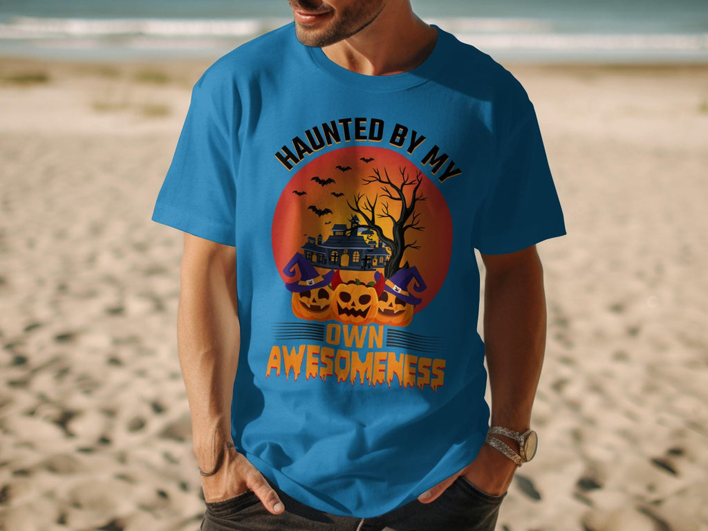 Haunted By My Own Awesomeness T-Shirt, Funny Halloween Graphic Tee, Spooky Season Shirt, Cool Halloween Shirt for Men, Halloween Gift