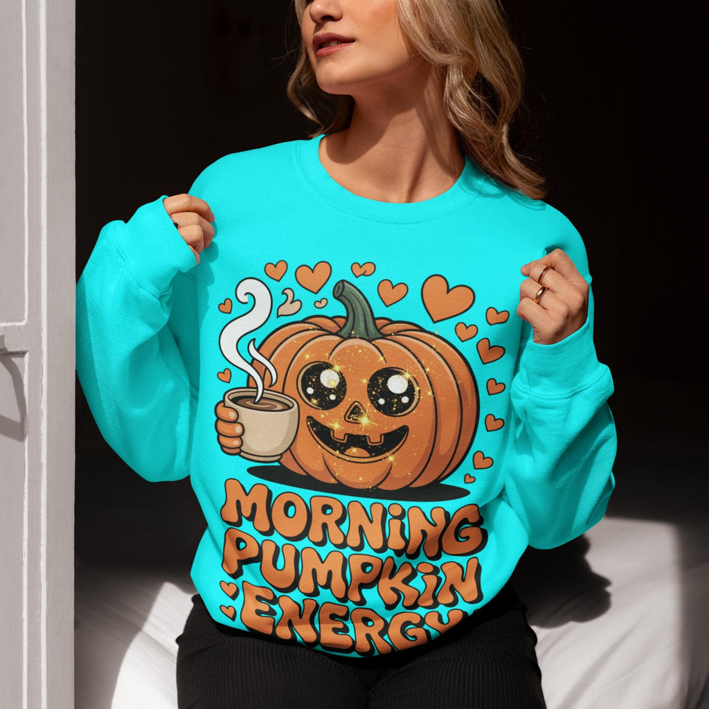 Morning Pumpkin Energy T-Shirt: Spooky Coffee Lover Gift