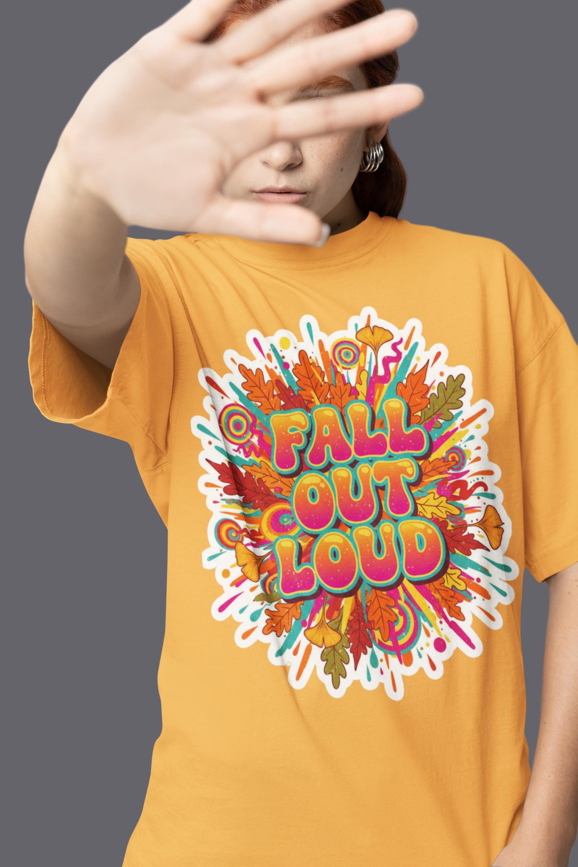Fall Out Loud Sweatshirt: Colorful Autumn Leaves Design