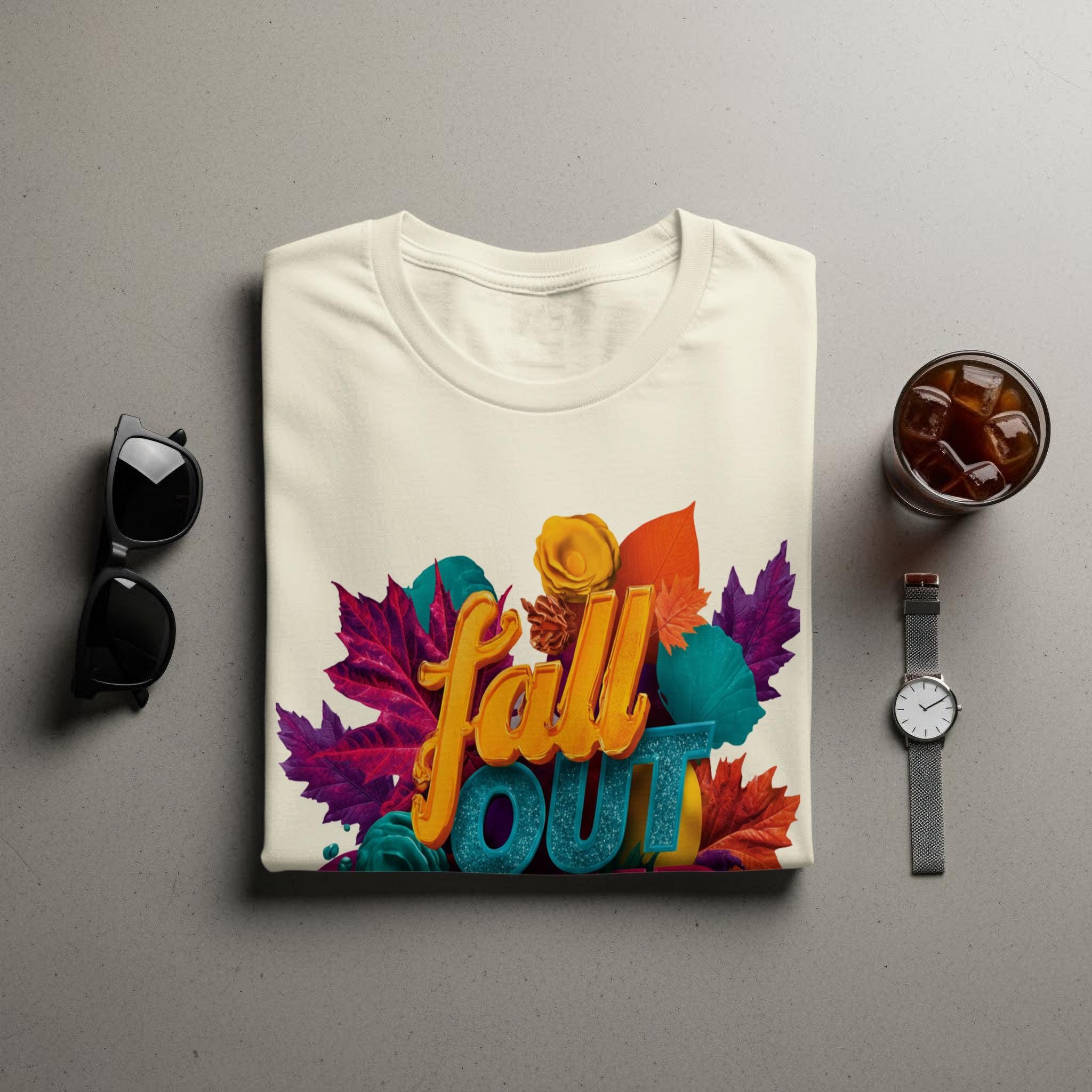 Fall Out T-shirt, Autumn Leaves Graphic Tee, Fall Season Shirt, Colorful Autumn Clothing, Unique Fall Apparel, Casual Fall Wear
