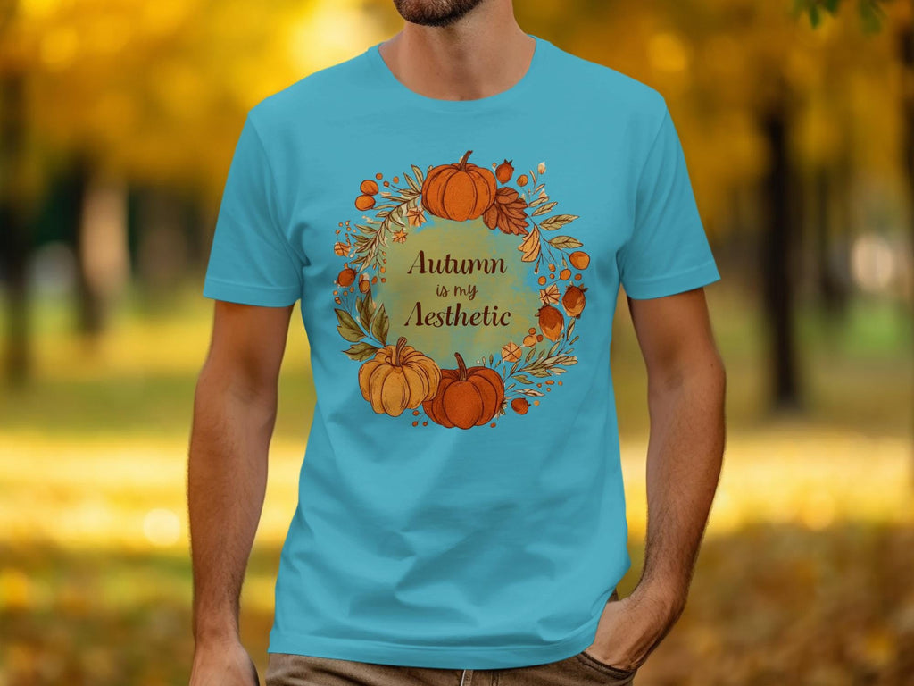 Autumn Vibes T-Shirt, Pumpkin Autumn Graphic Tee, Fall Season Shirt, Cozy Autumn Wear, Thanksgiving Outfit Shirt, Seasonal T-Shirt