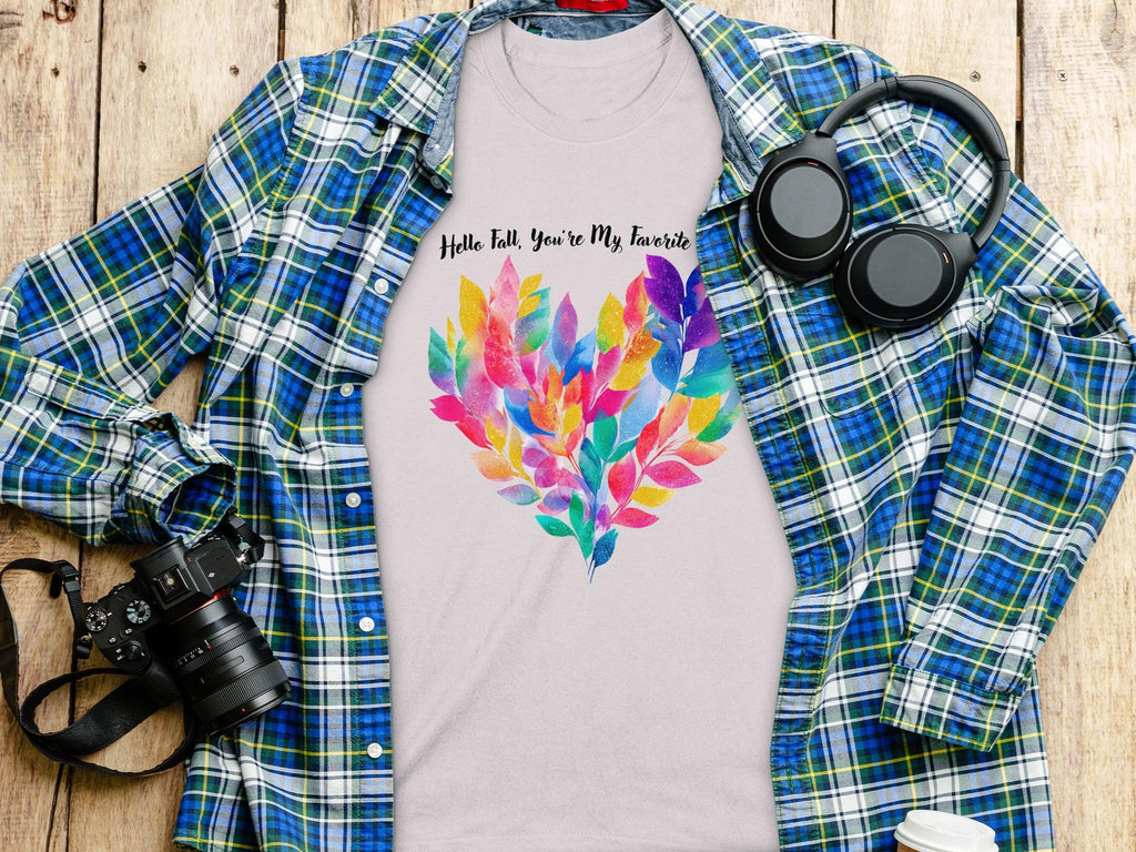 Fall Shirt Hello Fall You&#39;re My Favorite Shirt, Colorful Leaf Shirt, Autumn Shirt, Cute Fall Top, Cozy Autumn Wear, Rustic Fall Tshirt