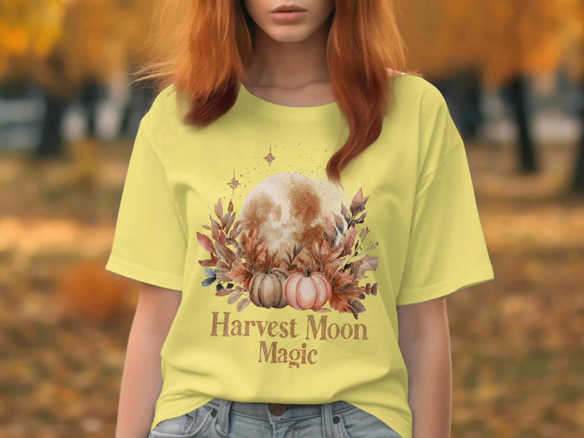 Harvest Moon Magic Shirt, Autumn Pumpkin T-Shirt, Fall Season Graphic Tee, Cozy Autumn Apparel, Thanksgiving Outfit Idea