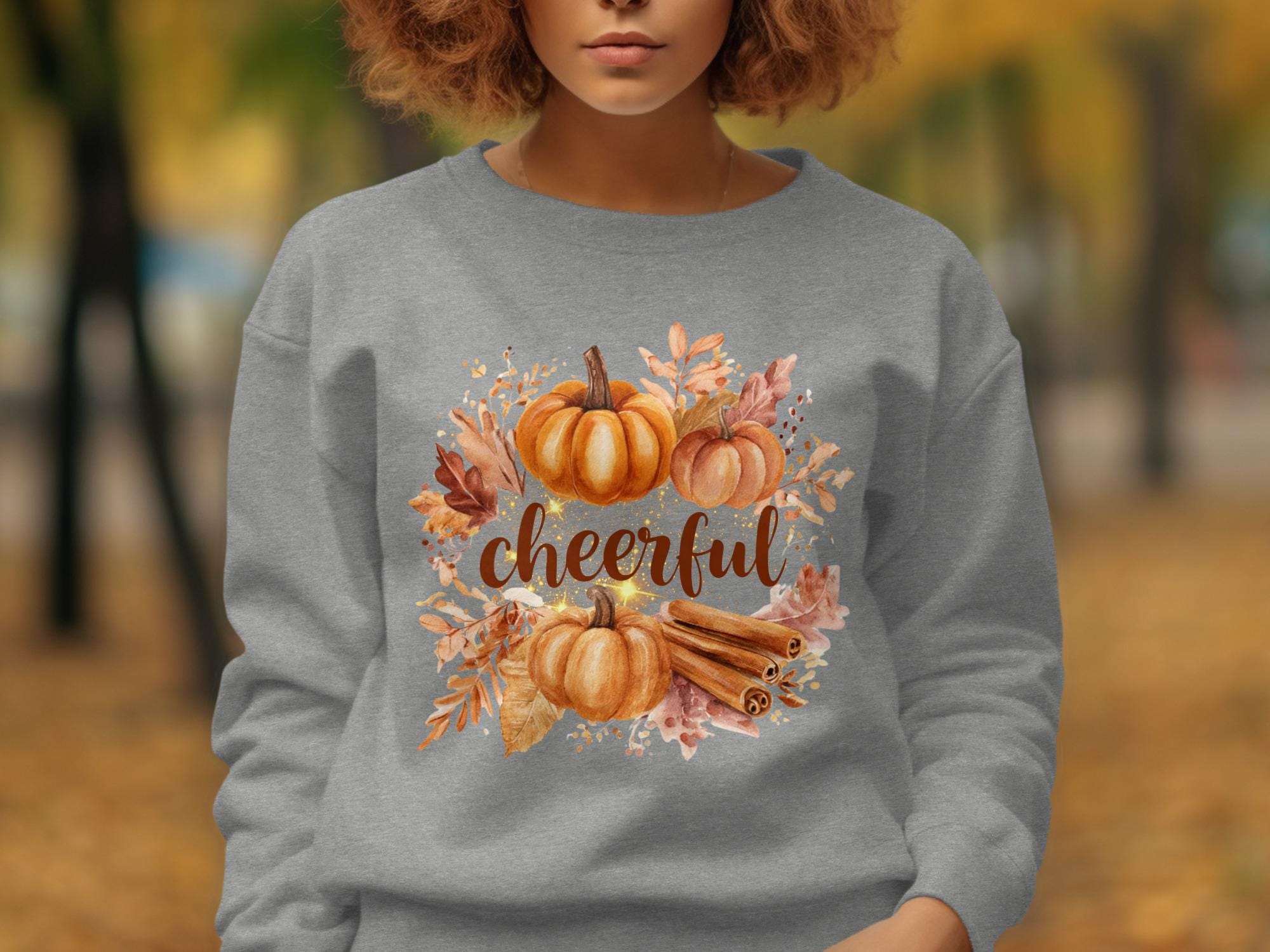 Cheerful Pumpkin Fall Sweatshirt, Autumn Harvest Sweater, Cozy Fall Apparel, Thanksgiving Pullover, Cute Fall Graphic Top