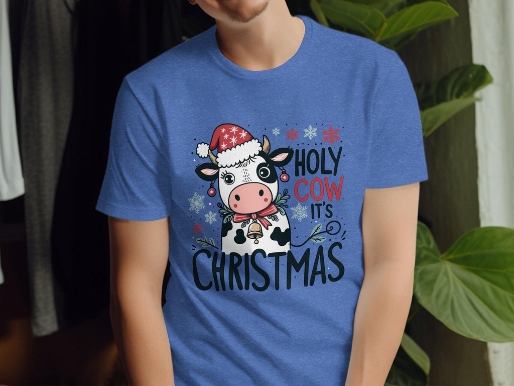 Holy Cow It&#39;s Christmas Shirt, Funny Christmas Cow T-Shirt, Cute Holiday Cow Design, Christmas Graphic Tee, Xmas Gift Idea, Unisex Tee