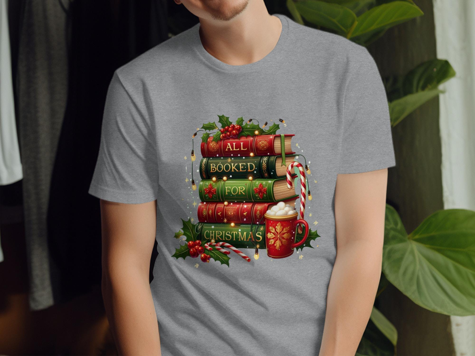 All Booked for Christmas Shirt, Christmas Book Lover Shirt, Holiday Reading Shirt, Xmas Book Nerd Gift, Cozy Holiday Book Tee