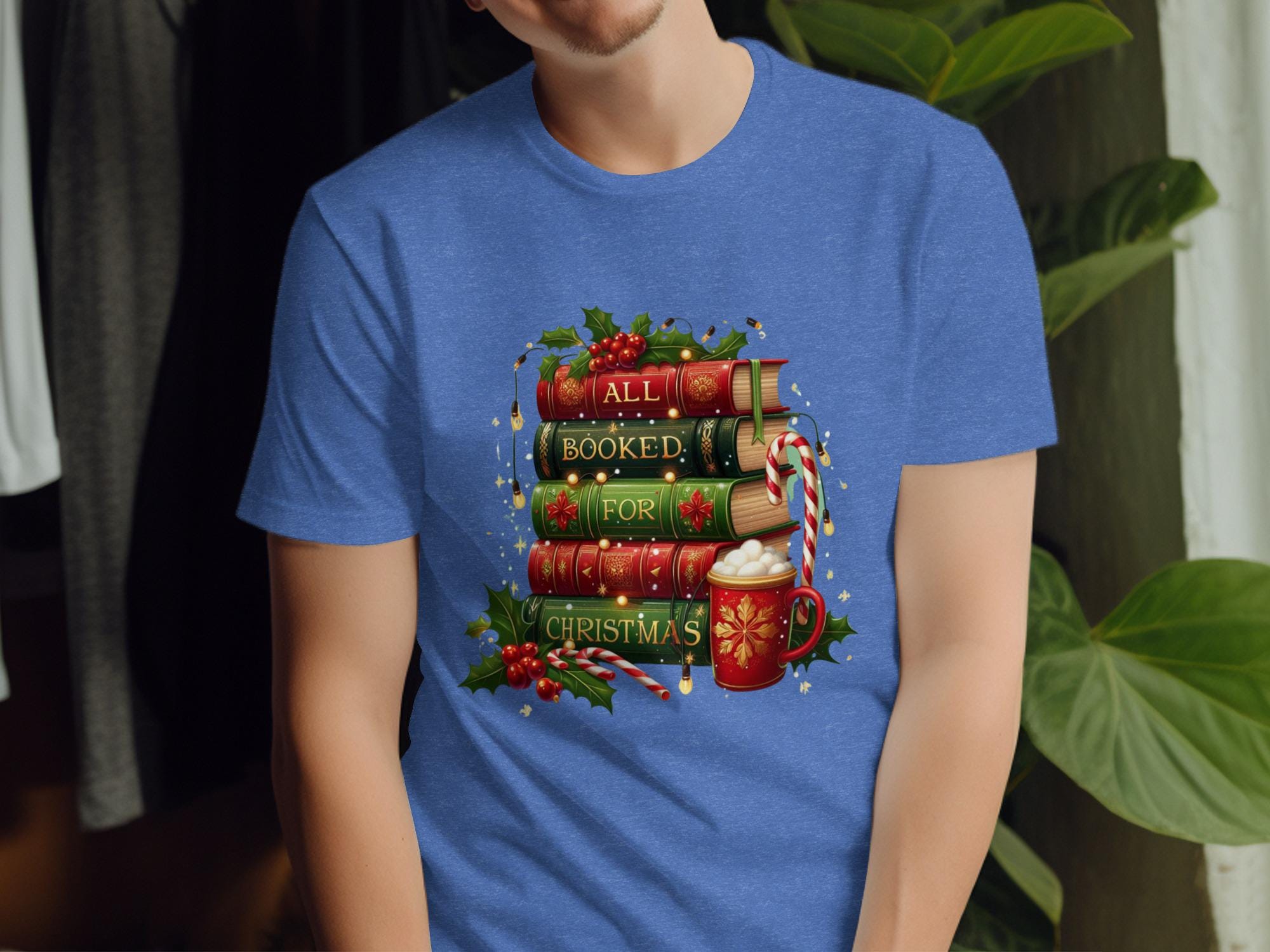 Funny Christmas Book Lover Shirt, All Booked for Christmas Tee, Bookworm Christmas Gift, Holiday Reading Shirt, Festive Book T-Shirt