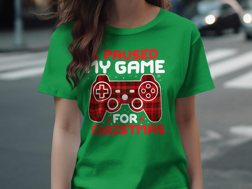 I Paused My Game For Christmas Shirt, Funny Gamer Christmas Tee, Video Game Lovers Holiday Tshirt, Xmas Gift For Him Her