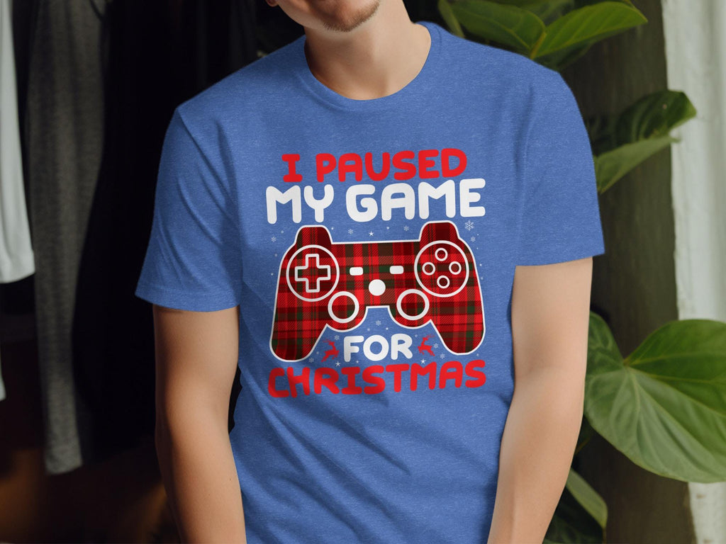 Funny Christmas Shirt, Gamer Holiday Tee, I Paused My Game for Christmas, Video Game Lover Gift, Xmas Gaming T-Shirt