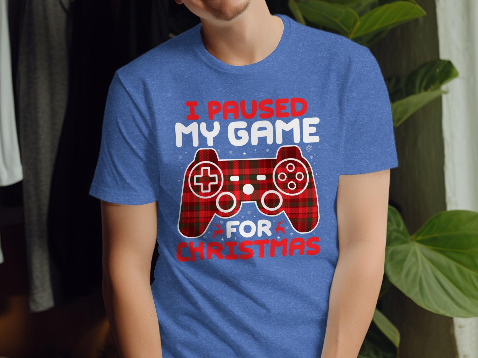 Funny Christmas Shirt, Gamer Holiday Tee, I Paused My Game for Christmas, Video Game Lover Gift, Xmas Gaming T-Shirt