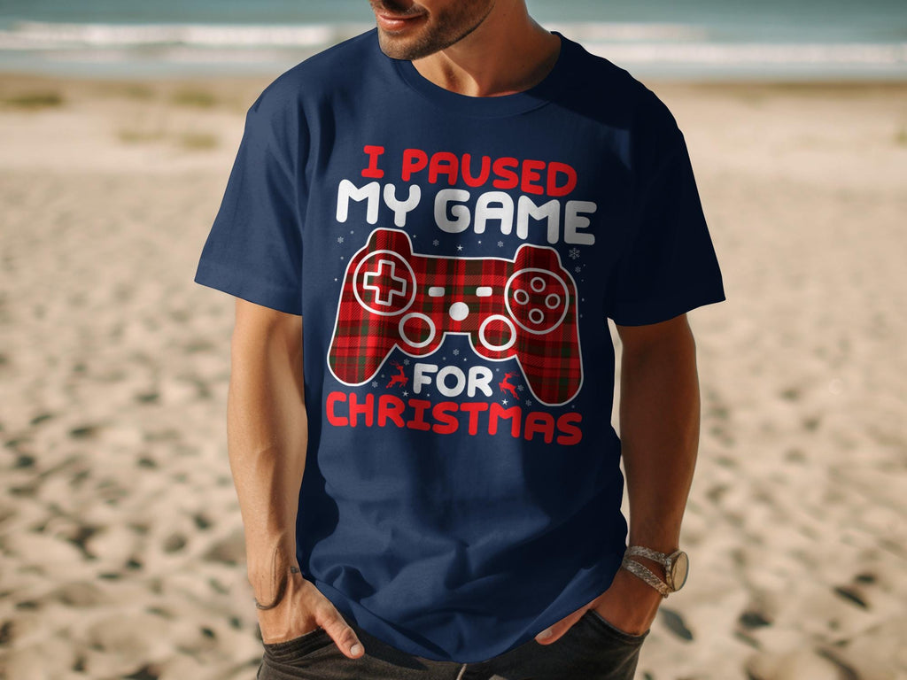 I Paused My Game For Christmas Shirt, Funny Holiday Gamer Gift, Video Game Christmas Tee, Gaming Christmas Gift, Men&#39;s Christmas Shirt