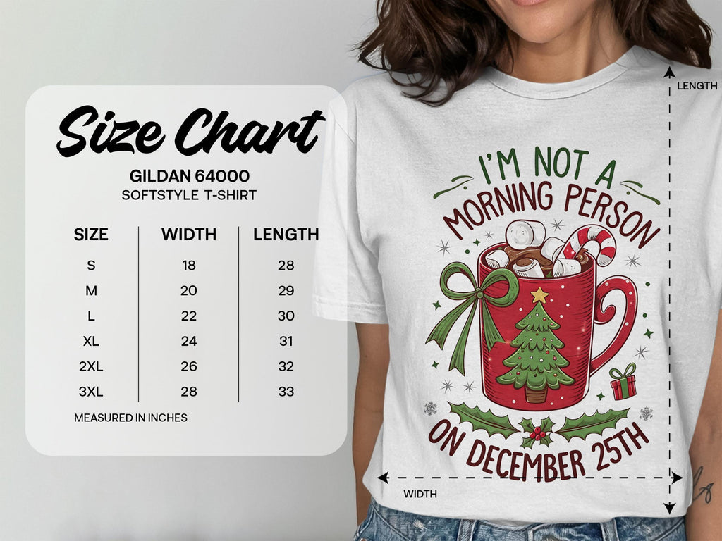 I&#39;m Not a Morning Person on December 25th T-Shirt, Christmas Mug Graphic Tee, Funny Holiday Shirt, Unique Christmas Gift Ideas