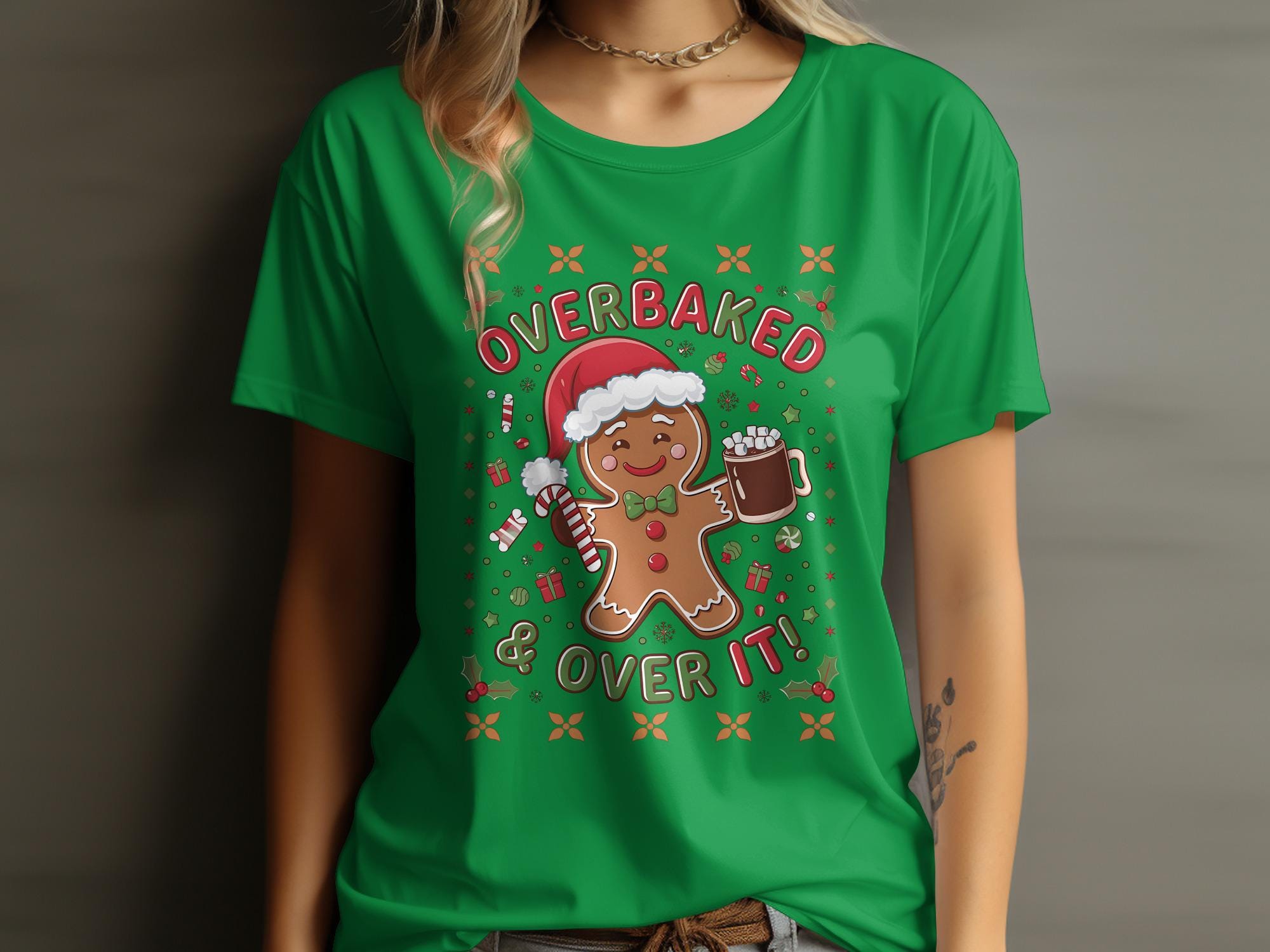 Overbaked and Over It Christmas Shirt, Cute Gingerbread Man Tee, Fun Holiday Apparel, Festive Winter Outfit, Funny Xmas Gift Idea