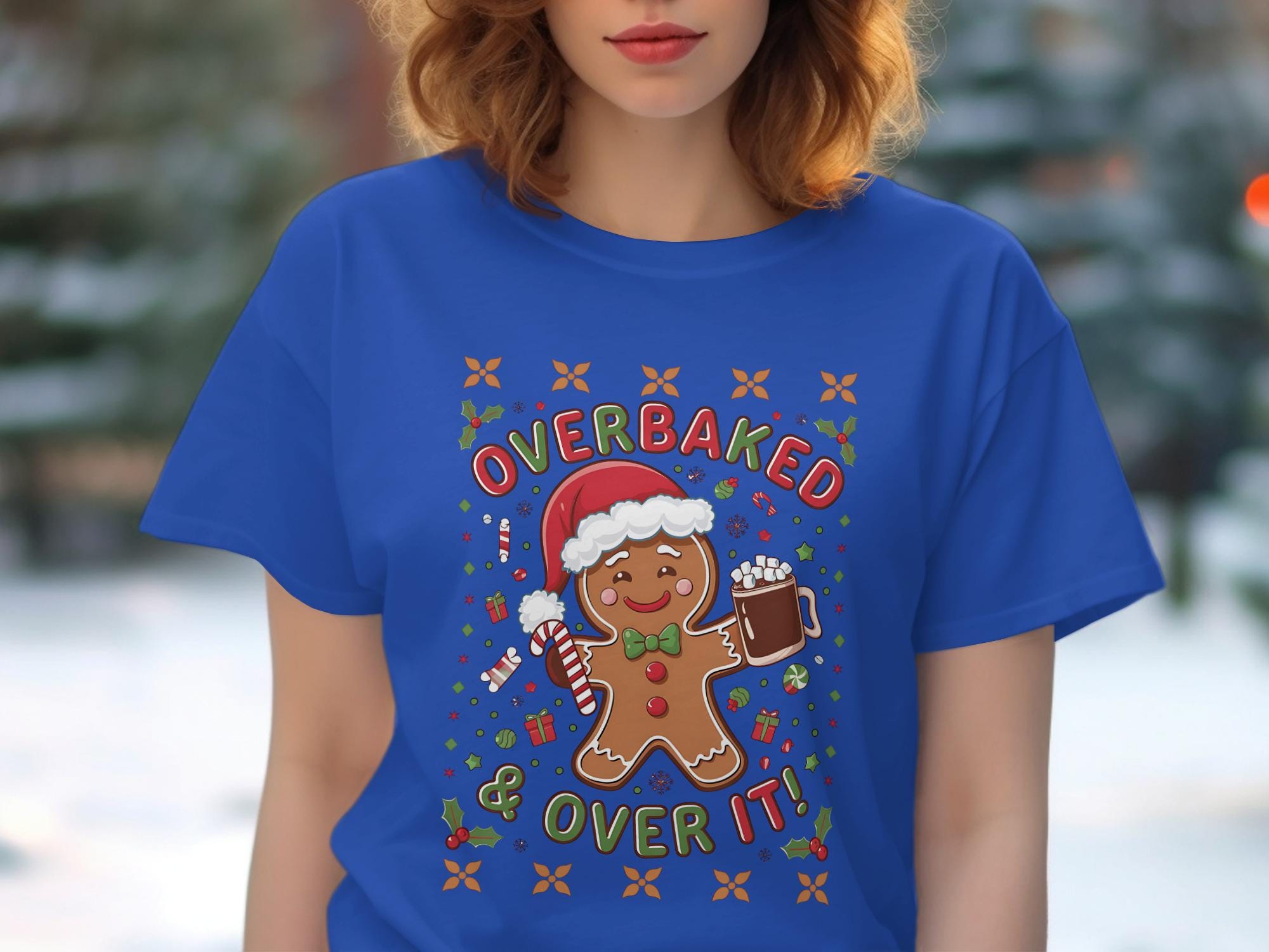 Overbaked and Over It Christmas Shirt, Funny Gingerbread T-Shirt, Holiday Party Tee, Cute Festive Tee, Christmas Gift Idea