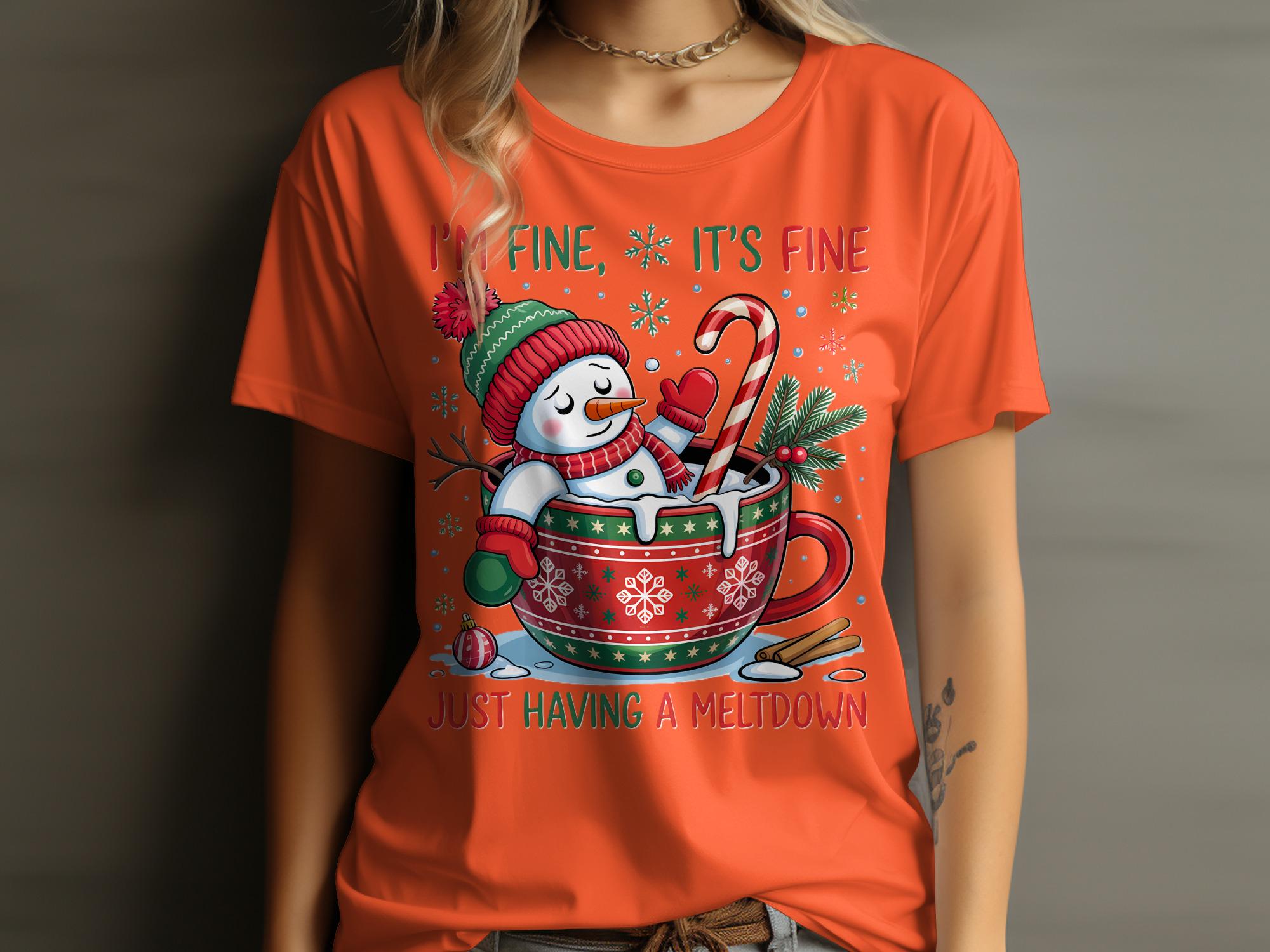 Cute Snowman Holiday T-Shirt, Christmas Graphic Tee, Festive Winter Shirt, Cheerful Snowman Print, Fun Holiday Apparel Gift