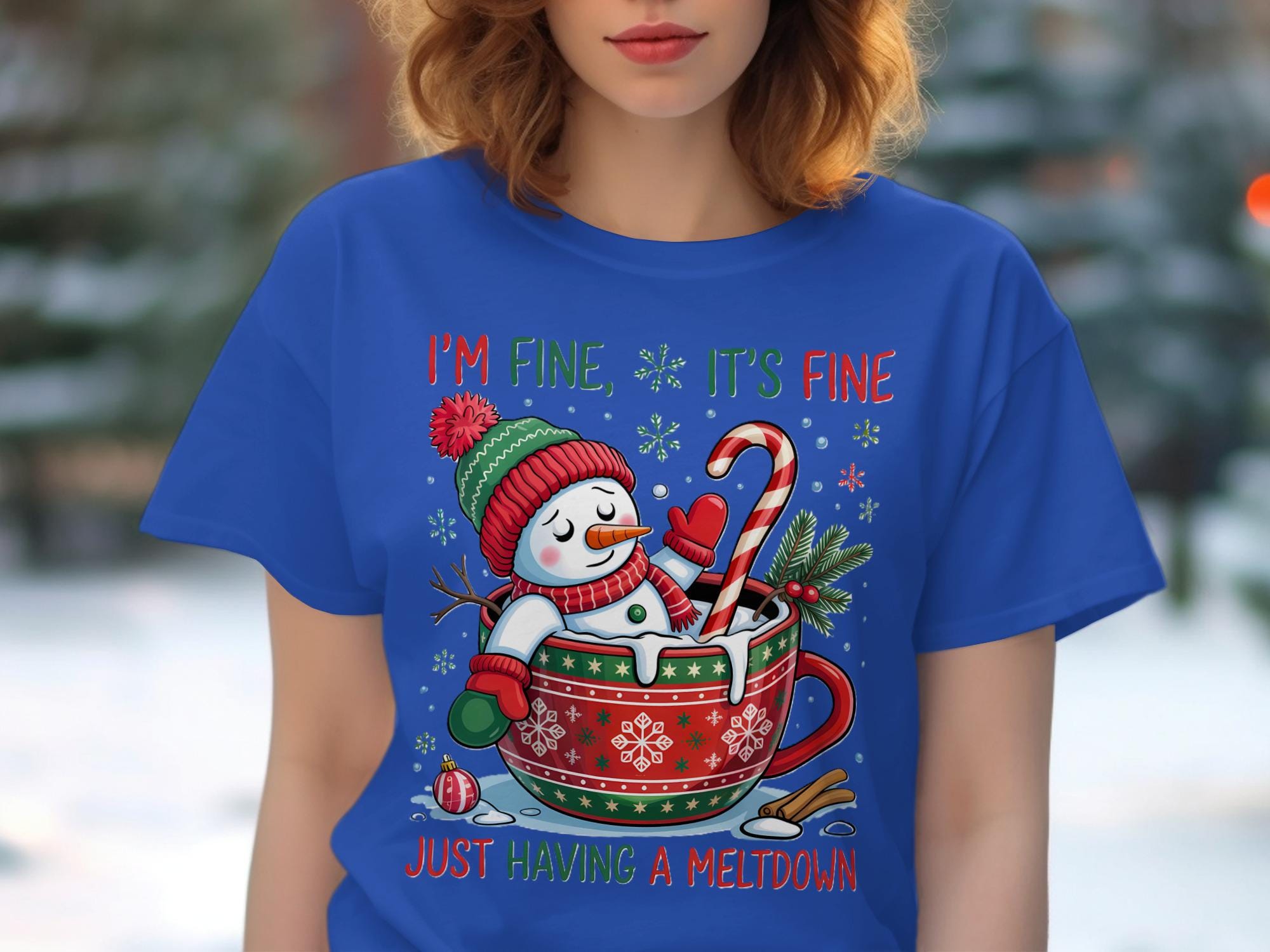 Funny Snowman Meltdown T-Shirt, Christmas Snowman Tee, Cute Winter Holiday Shirt, Festive Graphic Tee, Joyful Xmas Top, Holiday Humor