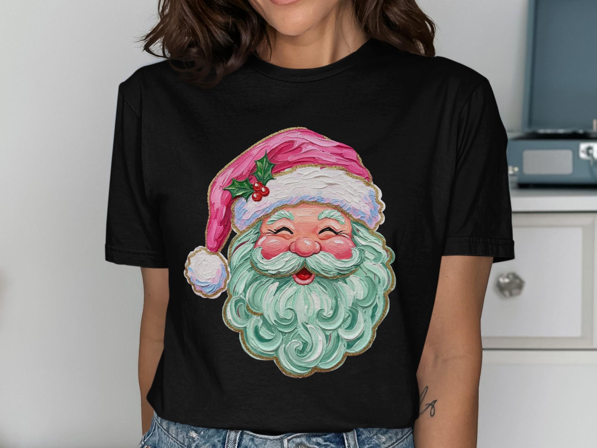 Vintage Santa Claus Shirt, Retro Santa Graphic Tee, Christmas Holiday Shirt, Santa Face T-Shirt, Cute Festive Santa Claus Shirt