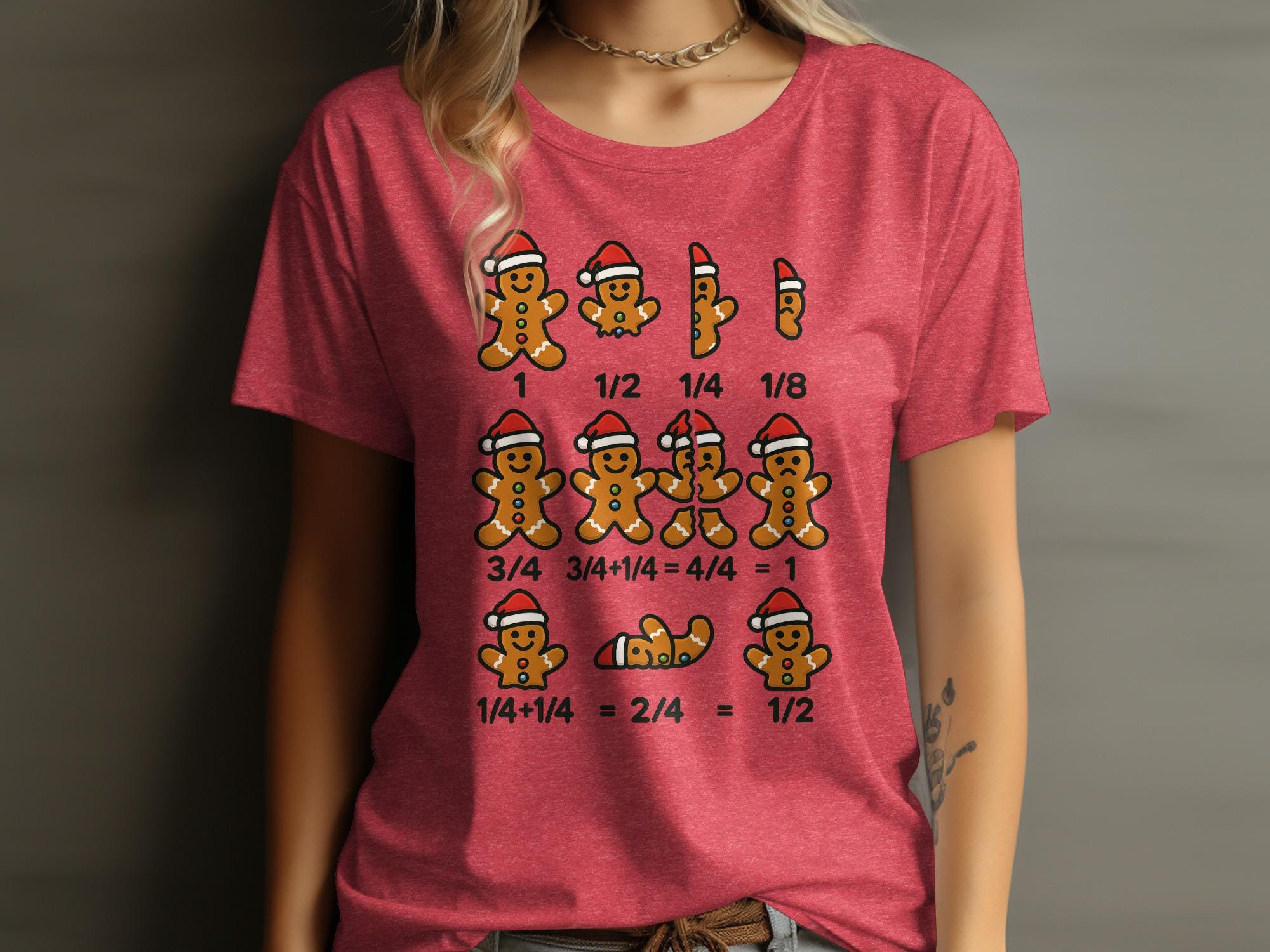 Gingerbread Math Christmas T-Shirt, Funny Holiday Tee, Cute Gingerbread Shirt, Christmas Party Wear, Unique Xmas Gift for Math Lovers