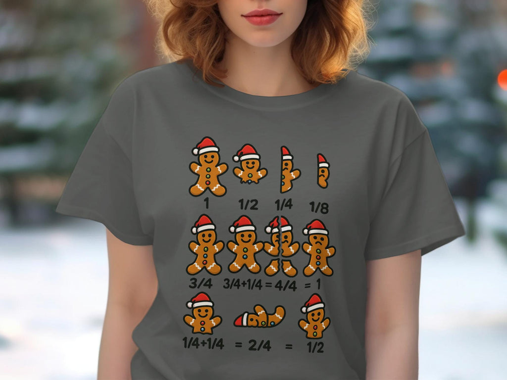 Christmas gingerbread math funny holiday shirt, cute santa hat gingerbread men t-shirt, unique christmas gift for math lovers