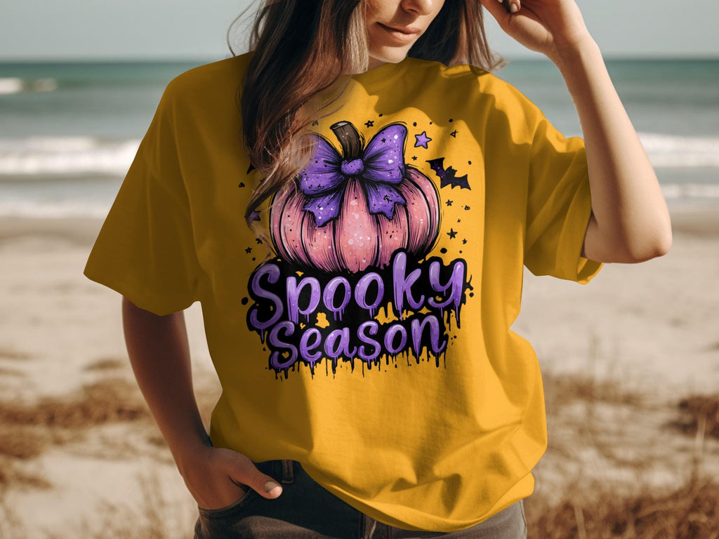 Spooky Season Halloween Shirt, Cute Pumpkin Graphic Tee, Fall Season Outfit, Halloween Party Top, Trendy Halloween T-Shirt