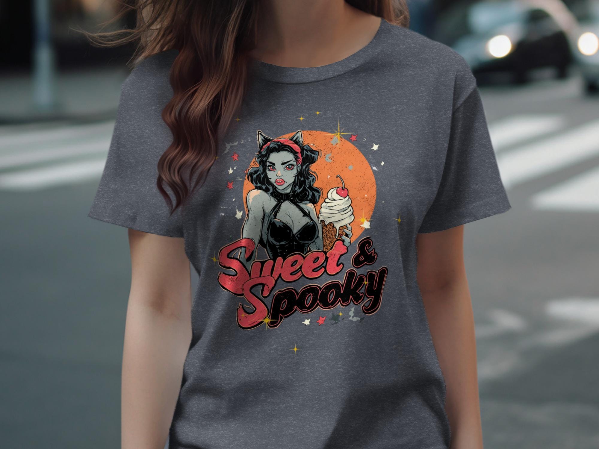 Sweet and Spooky Halloween Shirt, Retro Halloween Tee, Cute Halloween Outfit, Witch Cat T-Shirt, Halloween Costume Top