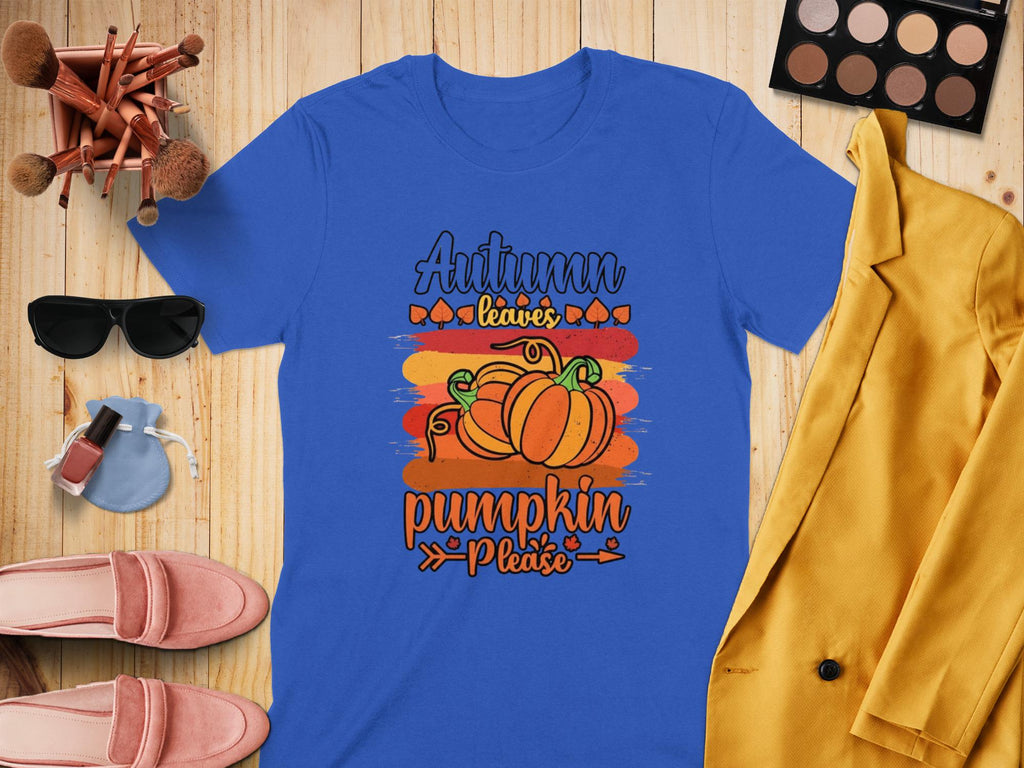 Autumn Leaves Pumpkin Please Shirt, Fall Season Graphic Tee, Halloween Gift, Thanksgiving Outfit, Cozy Autumn T-Shirt