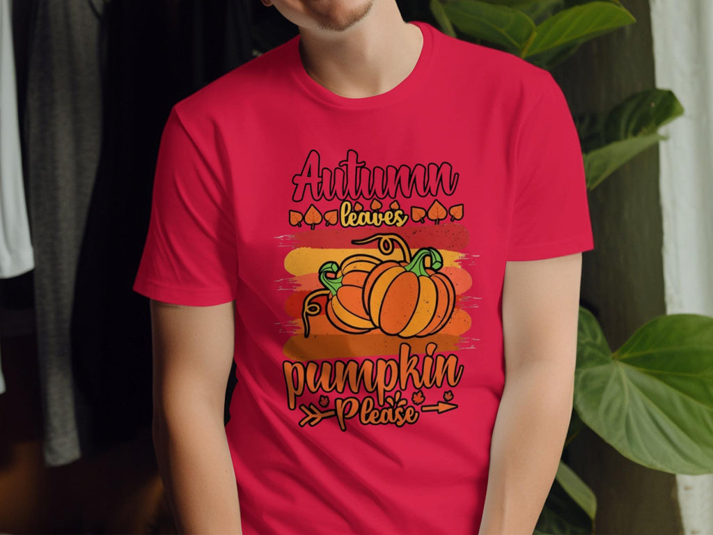 Autumn leaves pumpkin please shirt, festive fall pumpkin graphic tee, Thanksgiving autumn outfit, harvest season shirt