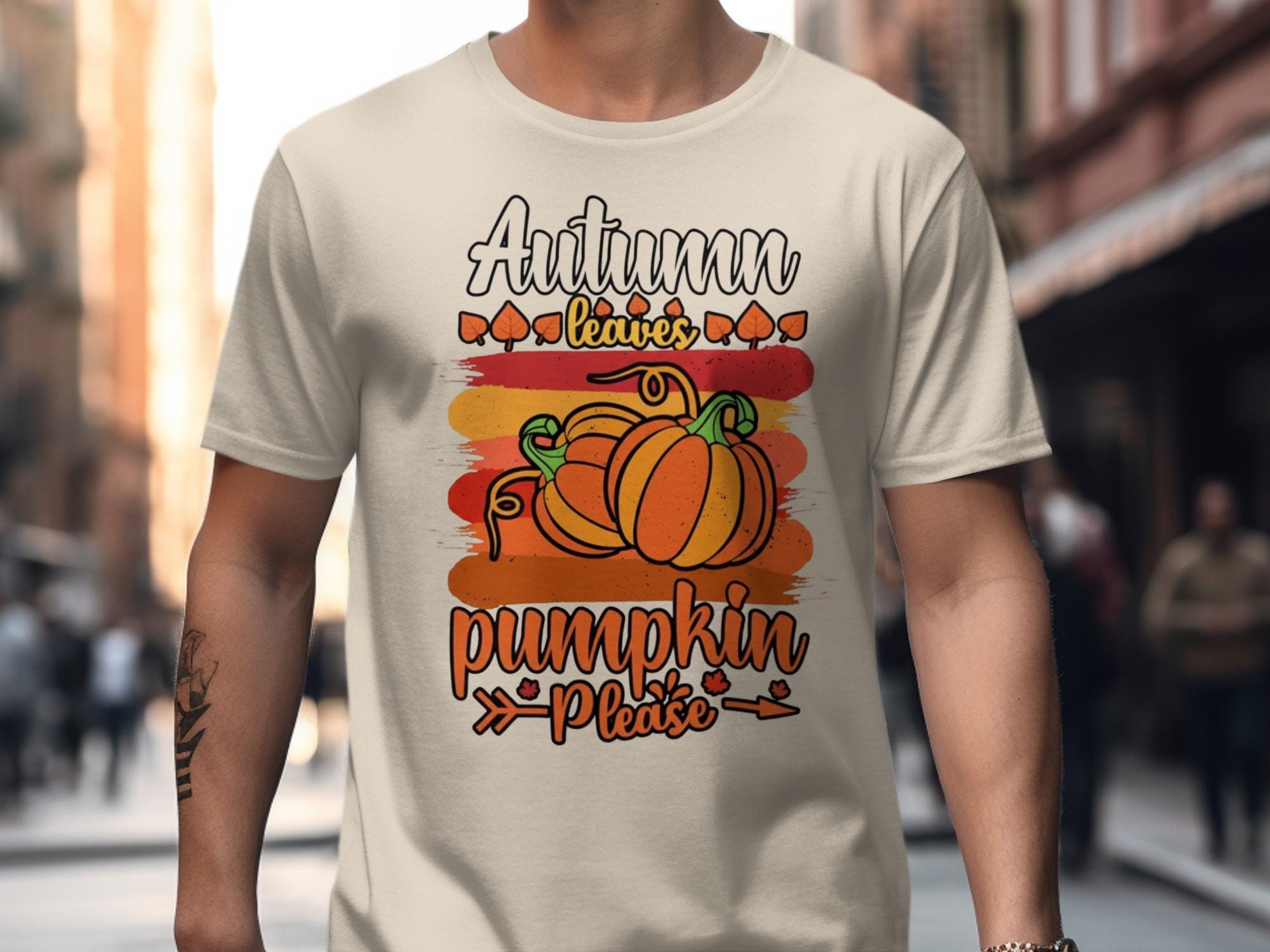 Autumn Leaves Pumpkin Please Graphic Tee, Fall Season Shirt, Pumpkin Lovers Gift, Thanksgiving Outfit, Cozy Autumn Apparel