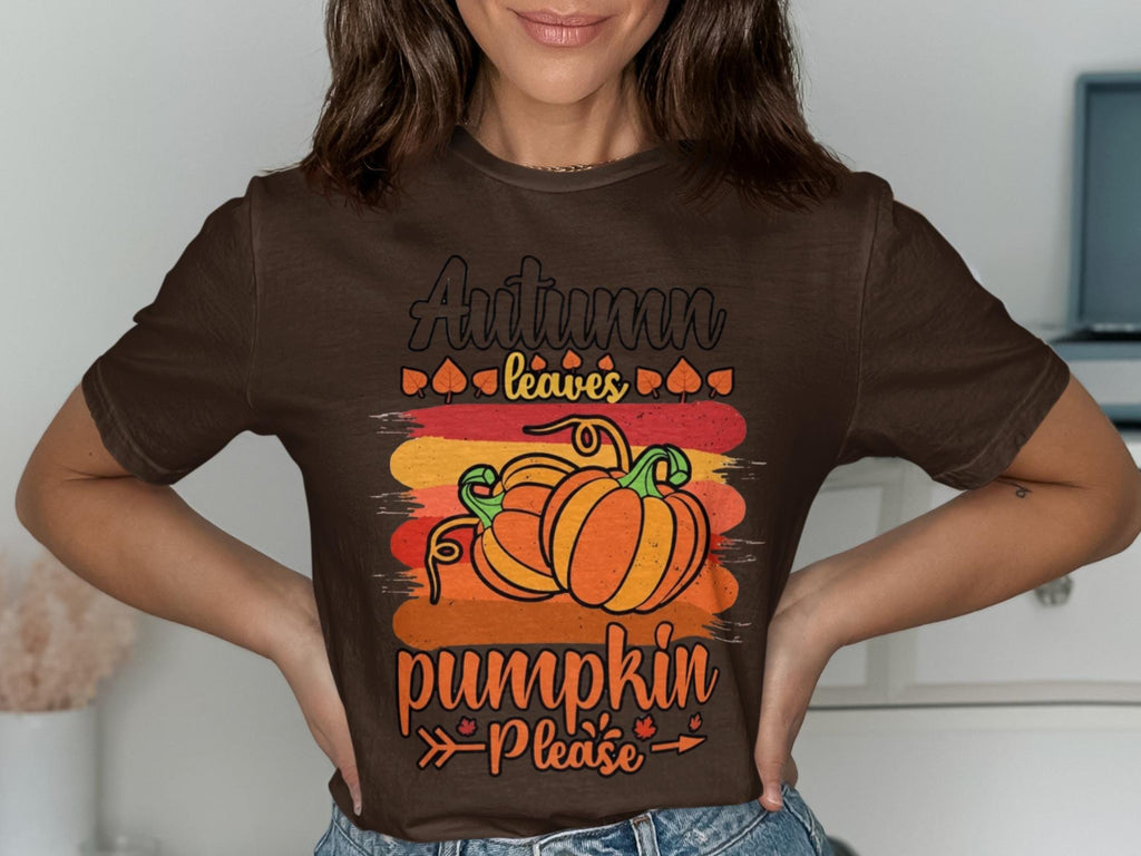 Autumn Leaves Pumpkin Please Shirt, Fall Graphic Tee, Pumpkin Themed Fall Shirt, Thanksgiving T-Shirt, Cute Autumn Apparel