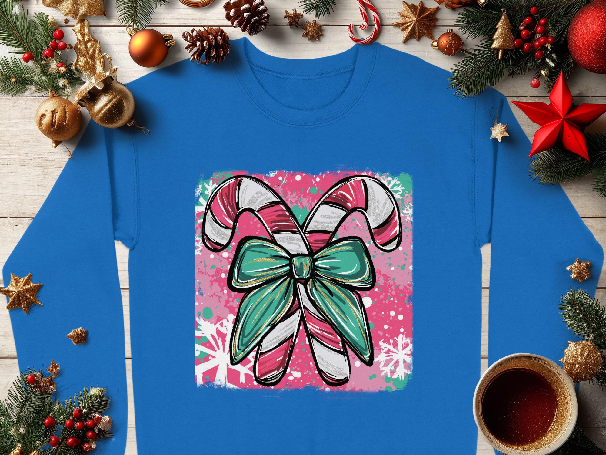 Christmas Candy Cane Sweater, Holiday Spirit Apparel, Festive Winter Clothing, Cozy Winter Sweatshirt, Seasonal Fashion