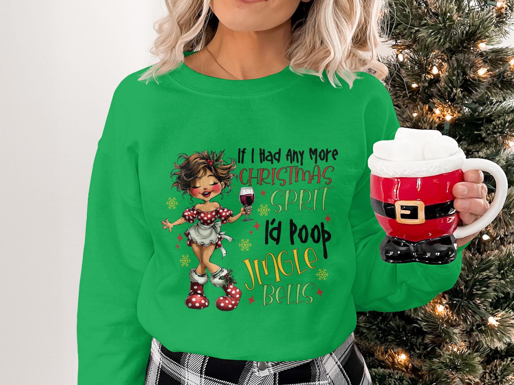 Christmas Spirit Funny Sweatshirt, Holiday Humor Shirt, Festive Christmas Apparel, Cute Christmas Sweater, Funny Holiday Top