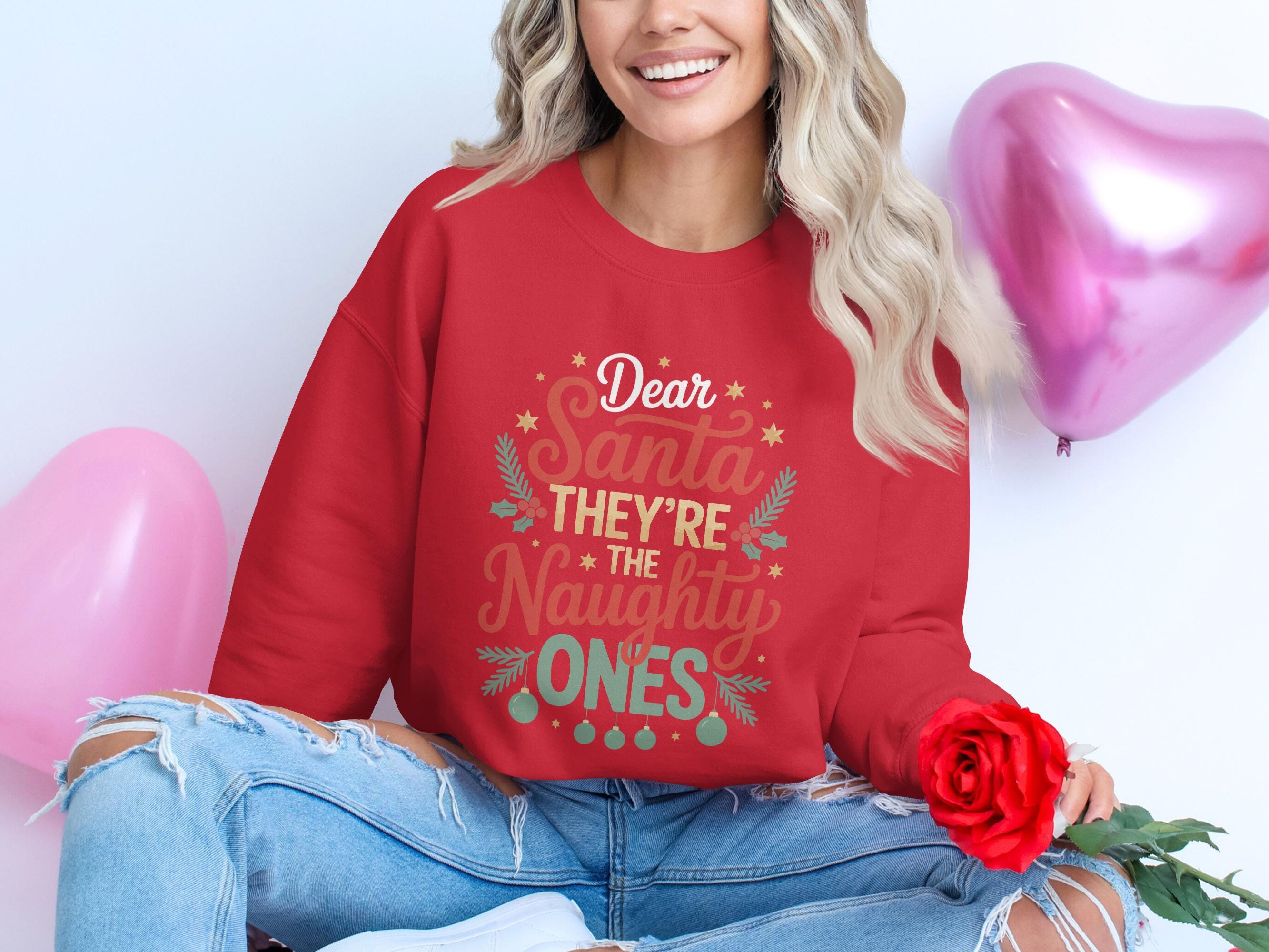 Dear Santa They’re The Naughty Ones Sweatshirt, Christmas Holiday Sweater, Festive Winter Apparel, Funny Christmas Gift Idea