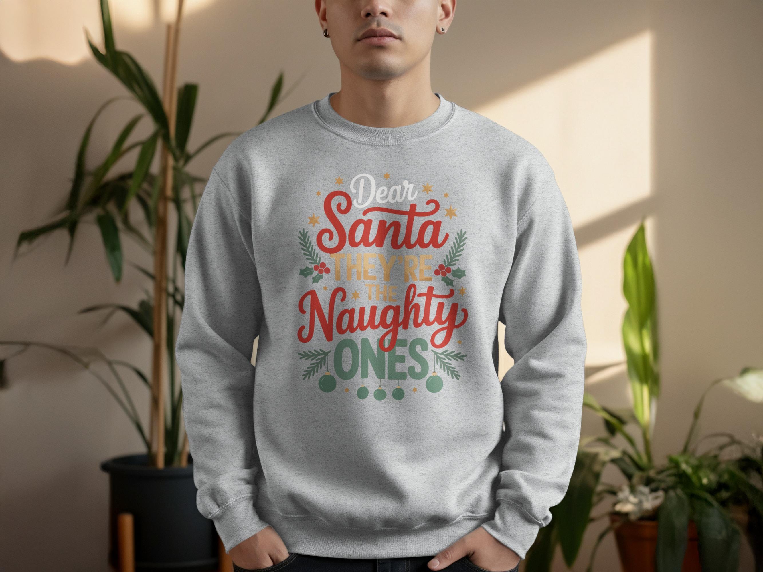 Dear Santa Theyre The Naughty Ones Sweatshirt, Funny Christmas Sweater, Holiday Party Outfit, Christmas Gift Idea
