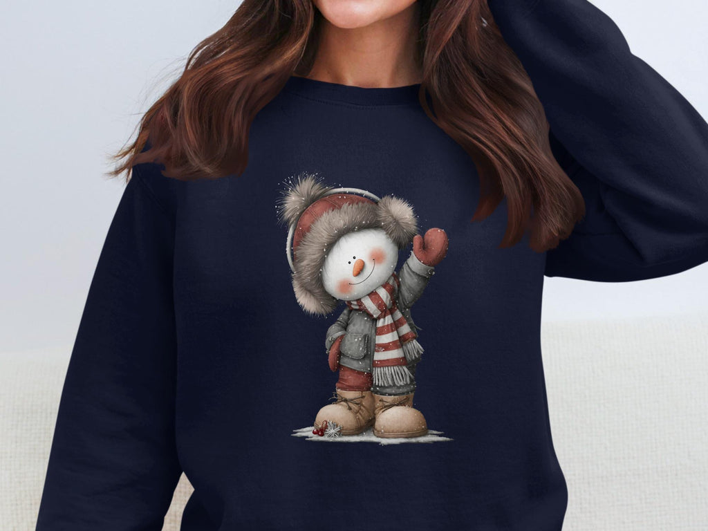 Christmas snowman sweatshirt, cute winter sweater, holiday apparel, cozy snowman pullover, festive clothing, Xmas gift idea