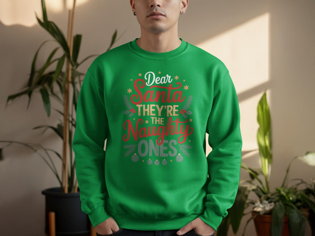 Dear Santa They&#39;re The Naughty Ones Sweatshirt, Funny Christmas Sweatshirt, Holiday Graphic Pullover, Christmas Gift Idea