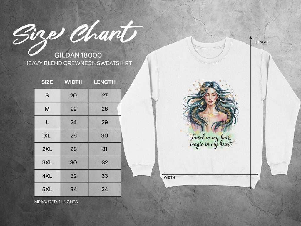 Tinsel In My Hair Sweatshirt, Heavy Blend Crewneck, Long Sleeve Top, Magic In My Heart, Cozy Winter Apparel, Graphic Pullover