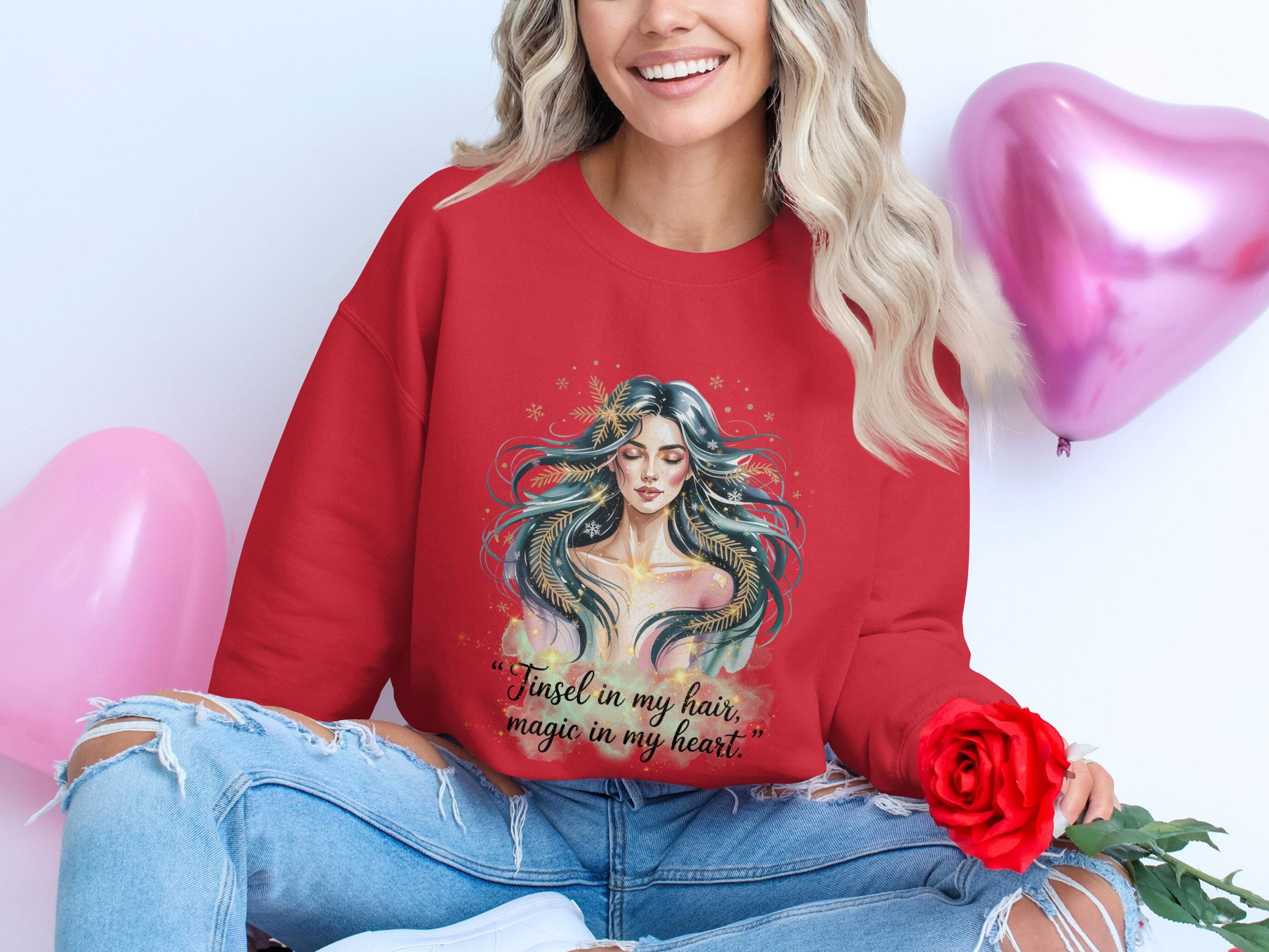 Unique Artistic Woman Graphic Sweatshirt, Trendy Casual Wear, Inspirational Quote Apparel, Cozy and Stylish Gift Idea