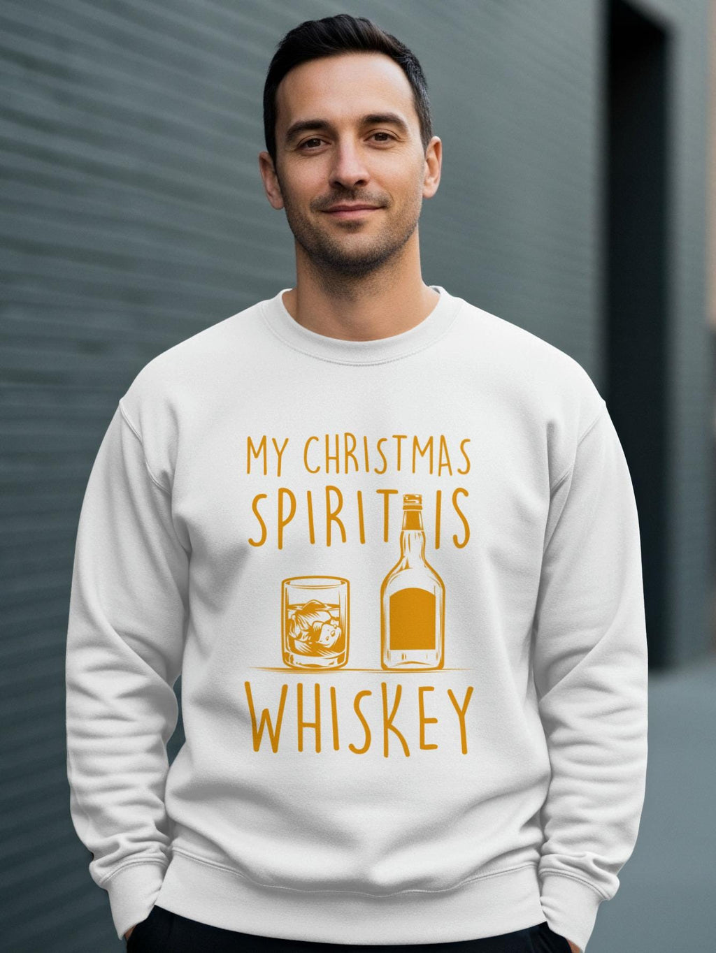 Festive Christmas Whiskey Sweatshirt, Funny Holiday Party Gift, Christmas Spirit Shirt, Unique Whiskey Lover Apparel, Winter Party Top