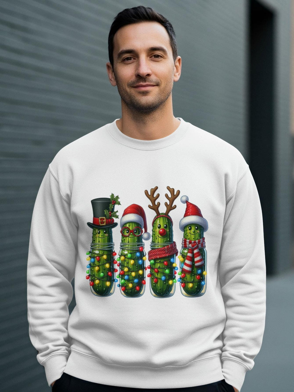 Funny Christmas Pickle Sweatshirt, Holiday Party Pickle Sweater, Ugly Christmas Pickle Shirt, Men Women Xmas Funny Apparel