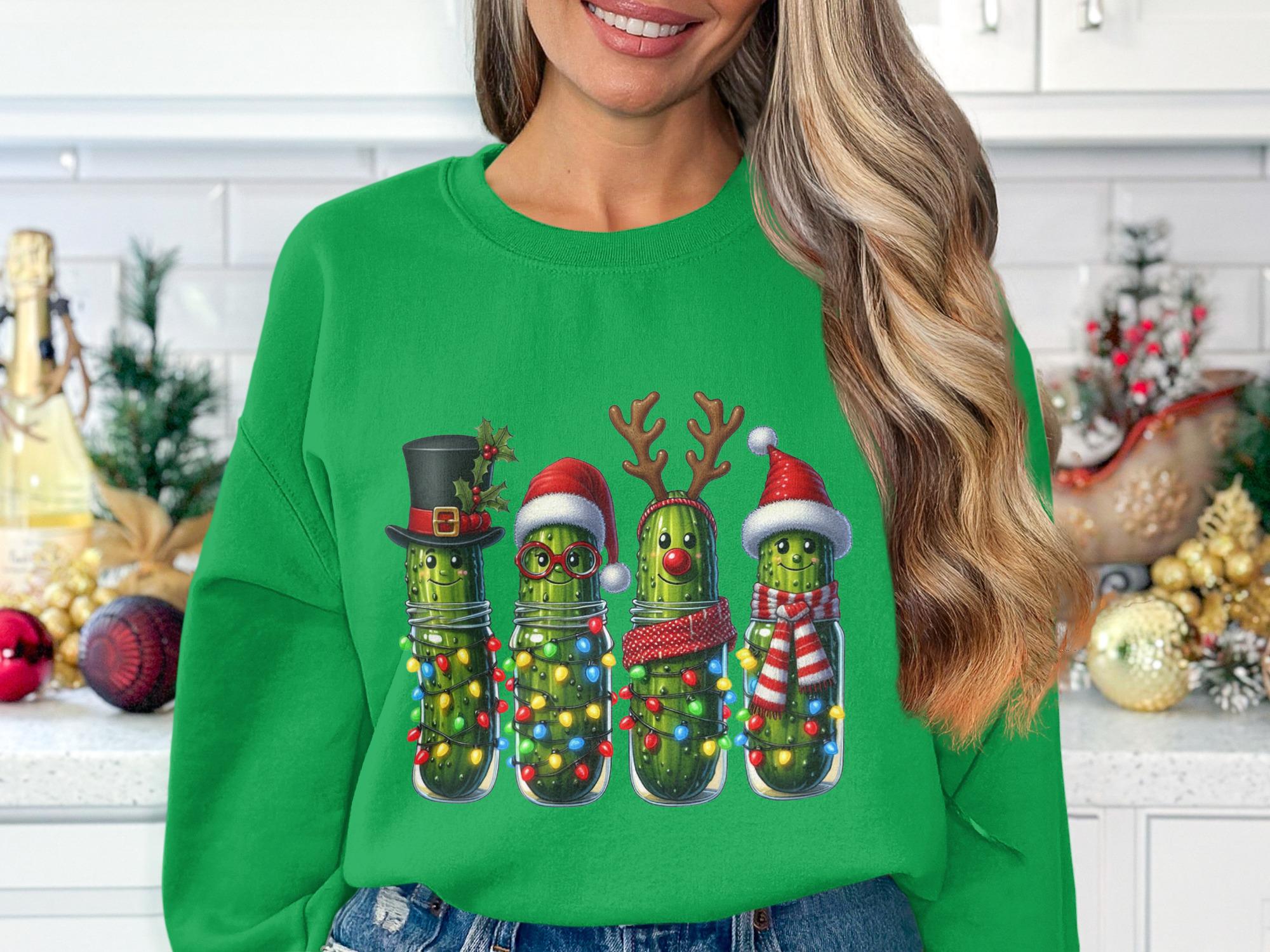 Cactus Christmas Sweatshirt, Holiday Cactus Family Sweater, Christmas Lights Cactus Design, Funny Christmas Cactus Sweatshirt