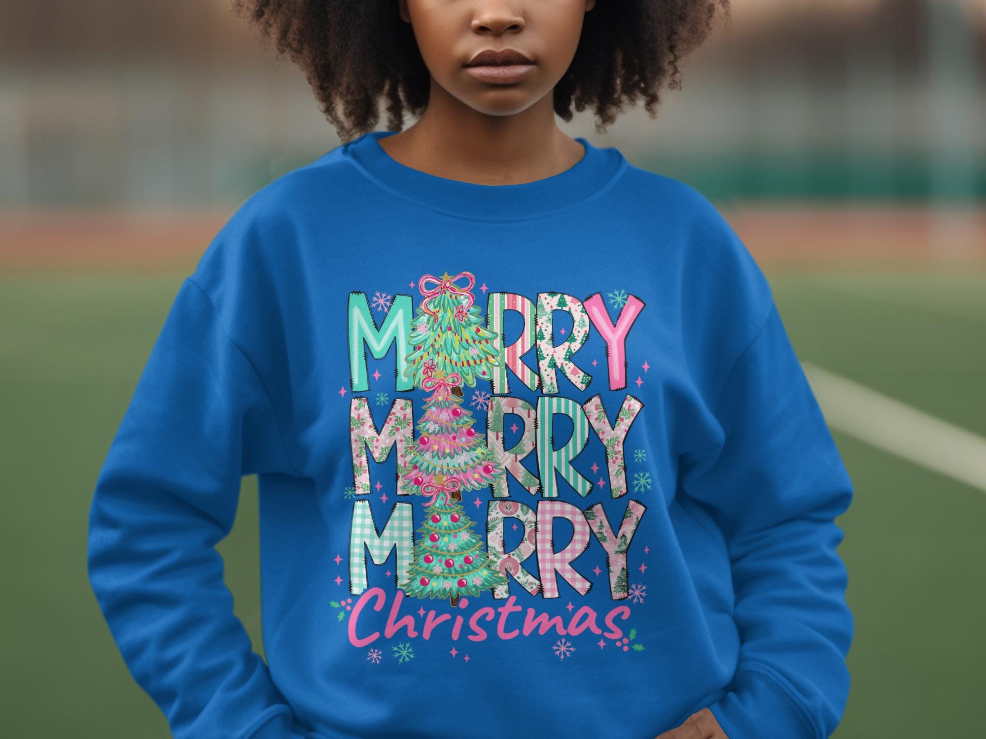 Merry Christmas sweatshirt, holiday sweatshirt for women, festive Christmas sweater, Christmas tree graphic sweatshirt, winter casual hoodie